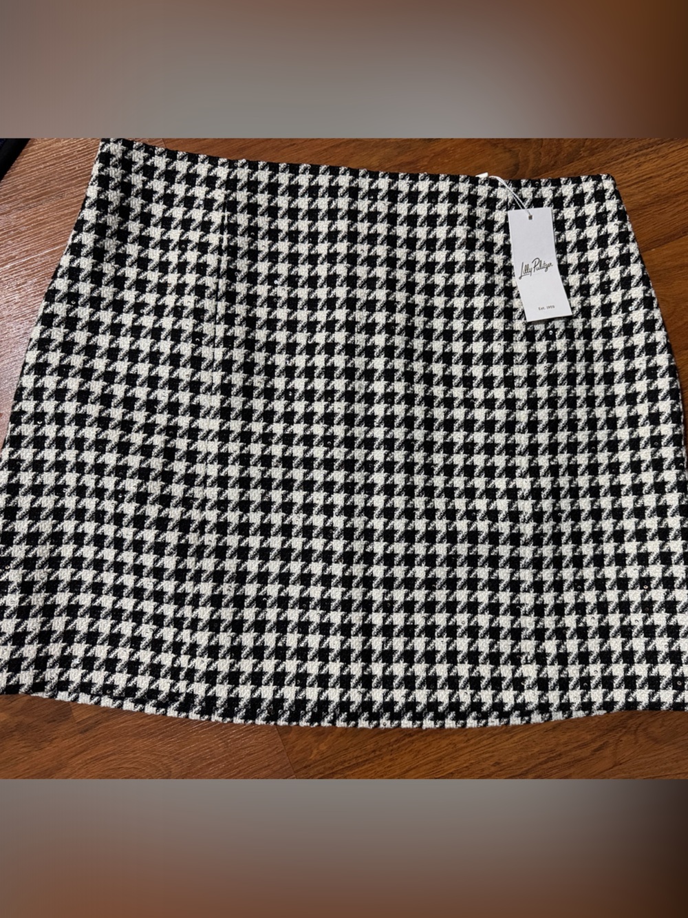 Lilly Pulitzer Black & White Houndstooth Mini Skirt